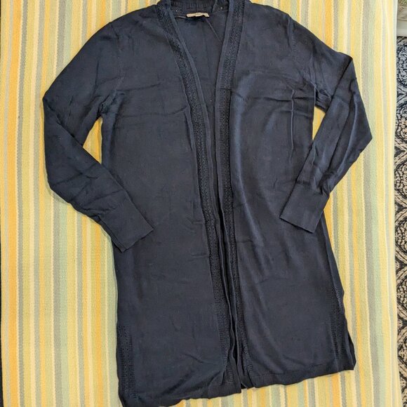 Ann Taylor LOFT Navy blue long(er) cardigan Small - Picture 1 of 9